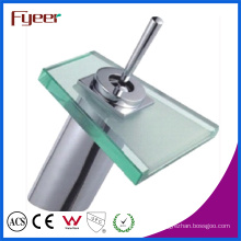 Fyeer Single Lever Handle Glass Waterfall Basin Mixer Tap